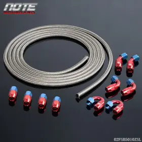 5010zsl Cnnell New 16ft An10 -10an Fitting Stainless Steel Braided Oil Fuel Hose Line Kit