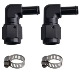 Cnraqr 215575431969 6an Female To 5/16 Barb 90 Swivel Fitting Adapter - Aluminum 2 Pack