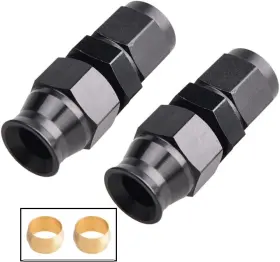 F-an6-to-3-8 Cnraqr 4pcs 6an Female Flare To 3/8 Compression Hardline Fitting Aluminum Black