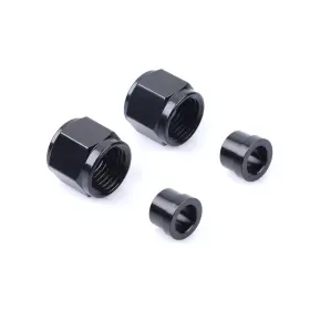 Ftn-06-3-8 Cnraqr 4pcs 6an Hardline Tube Nut And Sleeve Fitting Adapter For 3/8 Inch Hard Line Aluminum