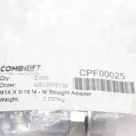 Cpf00025 Combilift M Straight Adapter M14 X 9/16