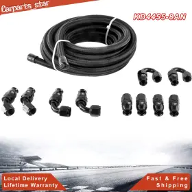Kd4455-8an Cubauto 8an E85 Stainless Steel Ptfe Braided Fuel Line Hose Swivel Fittings Kits