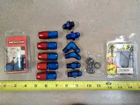 176106erl Earls Lot Of An6 Fuel Hose Fittings And O Rings Aeroquip