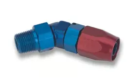 824588erl Earls Hose End. 45 Deg. -8an To 1/2 Inch Npt
