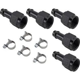 9101094 Earls Vapor Guard Straight Hose Ends And Clamps 5 Pack -6 An