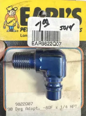 9822q07 Earls 90 Degree Elbow Adapter - Male 8 Qf To 1/4 Inch Npt