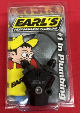 100181erl Earls Performance Fuel Distribution Y-block Inlet 3/8 Inch Npt /outlet 2x6an Male Flare