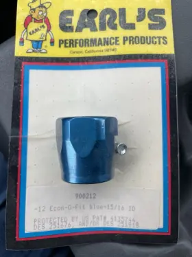 900212 Earls Performance Products. 12 Econ-o-fit Blue 15/16 Id. Lot Of 4 900212 Earls Performance Products. 12 Econ-o-fit Blue 15/16 Id. Lot Of 4
