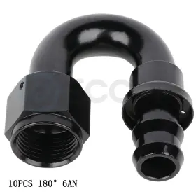 E8385-28-3901cp Eccpp 10pcs 0/45/90/180 Degree 6/8/10an Hose End Fittings Push Lock Aluminum