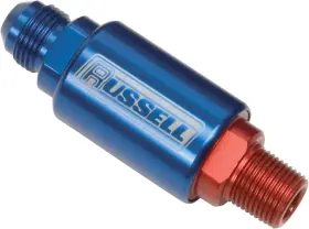 650190 Edelbrock 087133904559 Comp Fuel Filter#6an X 3/8 Male Npt Red/blue Anodize
