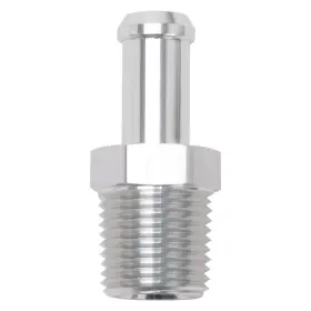 8121 Edelbrock Pipe To Hose Barb Fitting 1/2 Clear Anodized