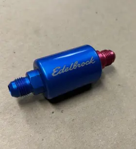 8130 Edelbrock Inline 40 Microns Fuel Filter With -6 An Inlet Size