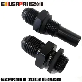 Ad005-6 Emusa 1x -6 An X 1/4nps 4l80e Black Gm Transmission Oil Cooler Fittings Adapter Ad005-6 Emusa 1x -6 An X 1/4nps 4l80e Black Gm Transmission Oil Cooler Fittings Adapter