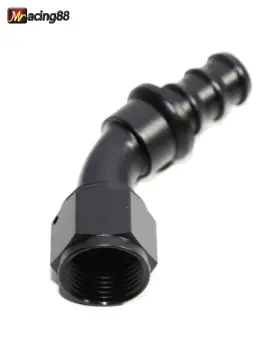 Emusa Ft 10-045-12 Bk 12an An-12 45 Degree Push On/ Lock Hose End Fitting Adapter Universal Black