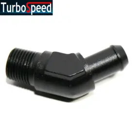 38-12-045 Emusa Ft Bk Black 3/8 Inch Npt Male To 1/2 Hose Barb 45degree Fuel Oil Gas Line Fitting Adapter
