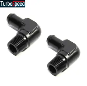 38-12-090 Emusa Ft Bkx2 2x 3/8 Inch Npt Male To 1/2 Hose Barb 90 Black Fuel Oil Gas Line Fitting Adapter