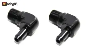 38-38-090 Emusa Ft Bkx2 2pcs 3/8 Inch Npt Male To 90 Degree Fuel Oil Gas Line Hose Barb Fitting Adapter