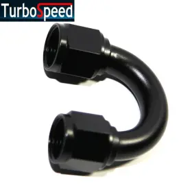 F-an8-an8-f-180 Emusa Ft Bk 1pcs New 8an Female To Black 180 Degree Swivel Fuel Oil Gas Line Fitting