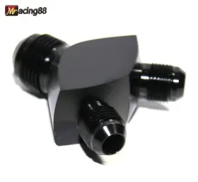 An12-an8 Emusa Myf Bk 12-an Male To 2x An8 8-an 3-way Y-block Black Fitting Adapter