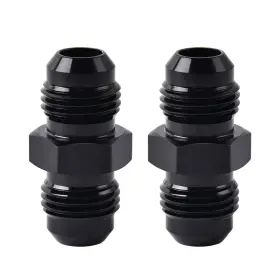 Cs00581an6bk-2 Evil Energy 6an Male To Flare Coupler Union Straight Fuel Hose Adapter Fitting Black