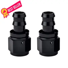 Evil Energy Ev01110d0 10an Straight Push Lock Hose Fitting End Black 2pcs