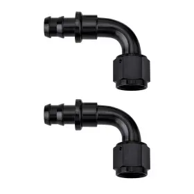 Ev01111d90 Evil Energy 6an 90 Degree Push Lock Hose Fitting End Black 2pcs