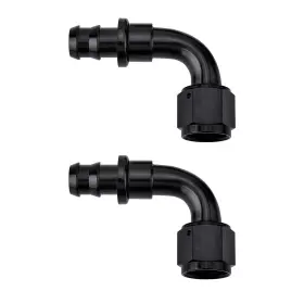 Ev01112d90 Evil Energy 8an 90 Degree Push Lock Hose Fitting End Black 2pcs