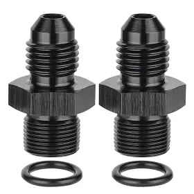 Ev01268s39bk-2 Evil Energy 4an Male Flare To M14 X 1.25mm Metric Fitting Adapter 2pcs Aluminium Alloy Ev01268s39bk-2 Evil Energy 4an Male Flare To M14 X 1.25mm Metric Fitting Adapter 2pcs Aluminium Alloy