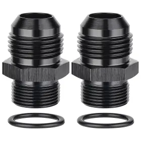 Ev01268s59bk-2 Evil Energy 12an Male Flare To M24 X 1.5mm Metric Fitting Adapter Alumi