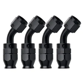 Ev01335d45-4 Evil Energy 45 Degree 8an Ptfe Hose End Fittings Black 4pack For Hoses
