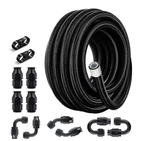 Ev01561an6bb Evil Energy Ptfe Fuel Line Kit 20ft An6 E85 Nylon Braided Hose 5/16 Inch Id
