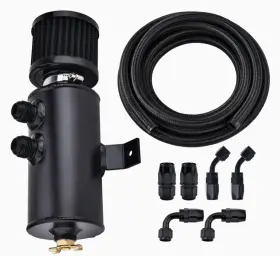 Ev07847bk Evil Energy 10an Oil Catch Can Breather Tank With An10 Fuel Line Kit Nylon Braid Cpe 10ft Ev07847bk Evil Energy 10an Oil Catch Can Breather Tank With An10 Fuel Line Kit Nylon Braid Cpe 10ft