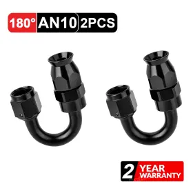Kt01336d180-2 Evil Energy 2 X 8an Swivel Ptfe Hose End Fittings Adapter 180 Degree For Fuel Line