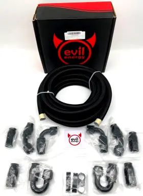 Kt01451an10bk-3-amz1 Evil Energy 10an Ptfe Fuel Line Kitan10 E85 Nylon Braided Hose 20ft