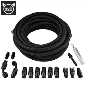 Kt01486bk-hw-amz1 Evil Energy An6 6an Ptfe Ls Swap Efi Fuel Line Fitting Kit 25ft With 15 E85