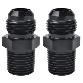 Usau-910-117 Evil Energy 3/8 Npt Fitting Straight Aluminum Black 2 Pack Male Connector