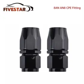 Lk-an8-f0 Fivestarautopartsupplier 2pcs Straight Swivel Hose End Fitting Adaptor An8 8an For Oil Fuel Line Black