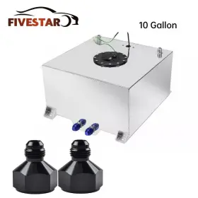 Sau-163 Fivestarautopartsupplier 10 Gallon Aluminum Drift Strip Race Fuel Cell Gas Tank Level Sender 2pcs Cap