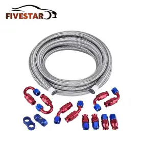 Tf-1055-an6-5-s Fivestarautopartsupplier 6an Ptfe Fuel Line Kit E85 Stainless Steel Braided Hose - 5/16inch Id 20ft