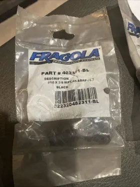 482311-bl Fragola 45 Degree Adapter Fitting -10 An X 3/8 Inch Npt Pipe Black