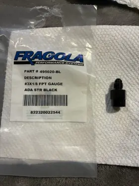 495020-bl Fragola 495020 Female Aluminum Straight Fitting 3 An Male To 1/8 Inch Npt Black