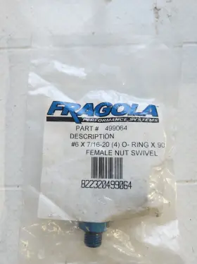 499064 Fragola An To Straight Cut O-ring -6 Female Nut X 7/16-20 Swivel 90 499064 Fragola An To Straight Cut O-ring -6 Female Nut X 7/16-20 Swivel 90