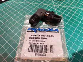 499110-bl Fragola 499110bl -10an X 1/2 Inch Npt 90 Swivel Adapter - Black