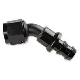 204506-bl Fragola Performance Systems 8000 Series Push-lite Race Hose End #6 An 45 Degree Black