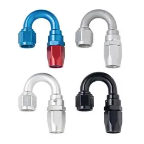 Tlx-fra118008-bl-cl360a70 Fragola Adapter Fittings Hose End -8an X 180 Degree Power Flow Black