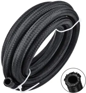 Gd5093 Goodqualitycarparts 20 Feet Black An6 Nylon And Stainless Steel Braided Fuel Oil Gas Line Hose -6an