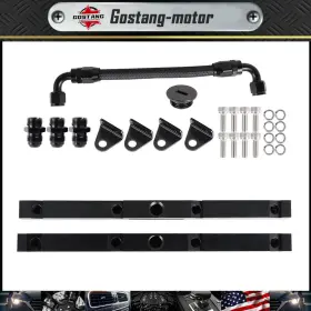 Gm1384242g Gostang For 97-02 Chevrolet Camaro Corvette Fuel Rails W / Fittings Crossover Hose Black