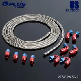 Gpl020518 Gplusmotor New Fit For An8 8an Stainless Steel Braided Oil Fuel Hose Line Pipe Kit 5 Meters
