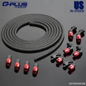 2203 Gplusmotor Gplus New 5m 6an Black Nylon Braided Oil Fuel Hose Line And Adapter End Fittings 2203 Gplusmotor Gplus New 5m 6an Black Nylon Braided Oil Fuel Hose Line And Adapter End Fittings