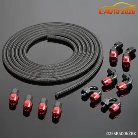 E-02fsb5006zbk Grandorange Steel/nylon Braided 6an Oil/fuel Line/hose Fitting/hose End/adaptor Fit For 5m
